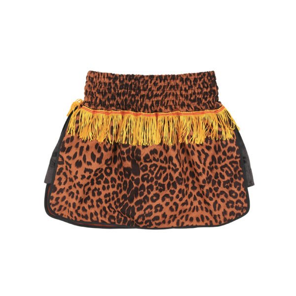 Leopard Print Boxing Shorts with Authentic Muay Thai Style for Bold Fight Appearance and Superior Performance